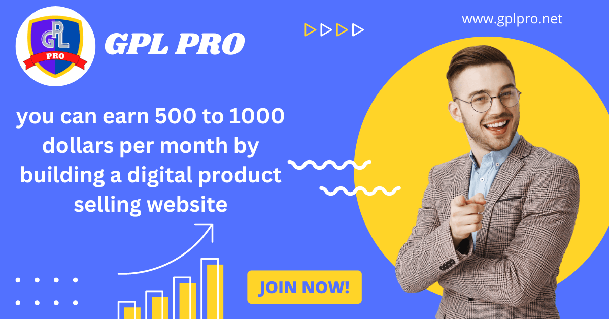 you can earn $500 to $1000 dollars per month by building a digital product selling website