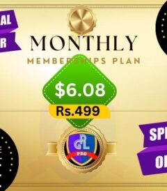 Monthly memberships plan gplpro Rs499