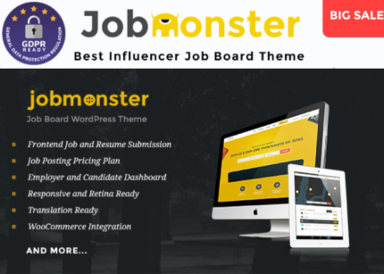 Jobmonster Theme Job Board WP GPL Theme-V4.6.7.7