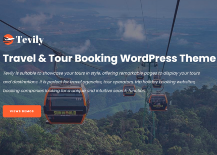 Tevily Theme Travel & Tour Booking WP GPL Theme- V1.1.0