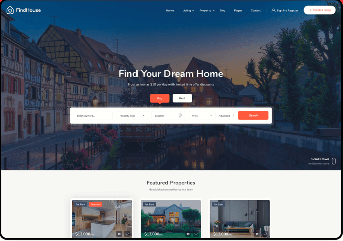 Homeo Theme Real Estate Websites WP GPL Theme v-1.2.58