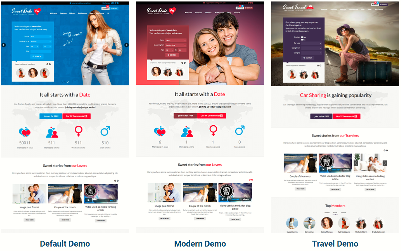sweed5 Sweet Date Theme Dating Website WP GPL Theme