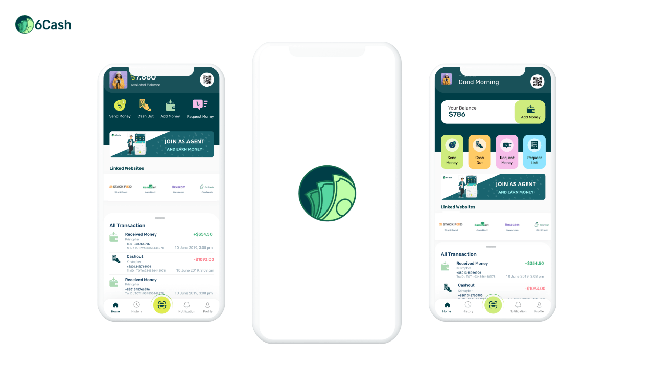 6Cash - Mobile App Digital Wallet with Laravel CMS