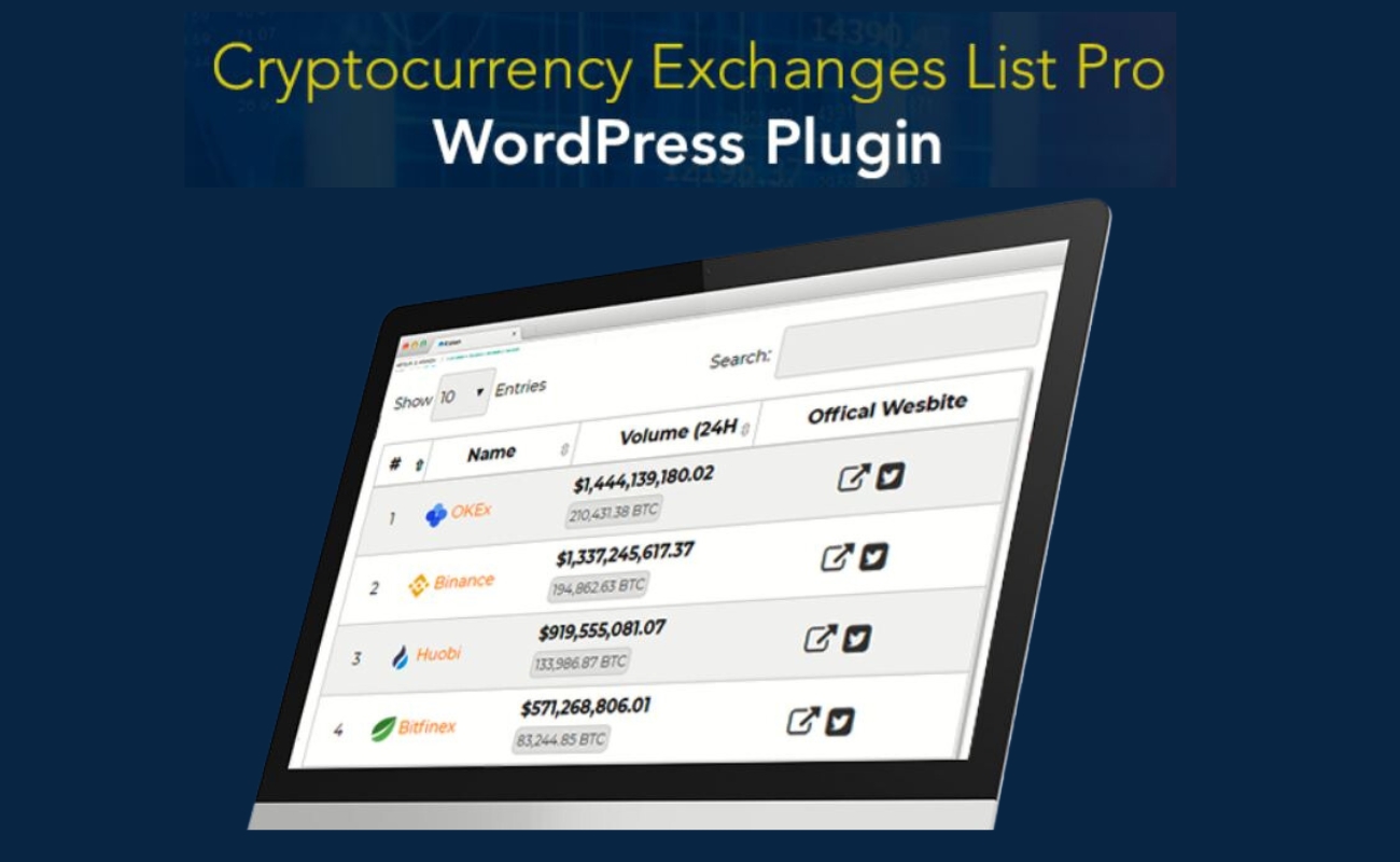 Cryptocurrency Exchanges List Pro WP GPL Plugin– WordPress Cryptocurrency Exchanges List Pro Cryptocurrency Exchanges List Pro WP GPL Plugin