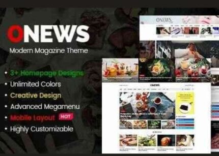 ONews Theme GPL v1.1.2 – Modern Newspaper & Magazine Theme WordPress (Mobile Layout Ready)