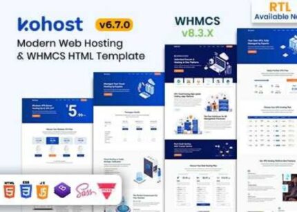 Kohost Theme WP GPL Modern Web Hosting and Template