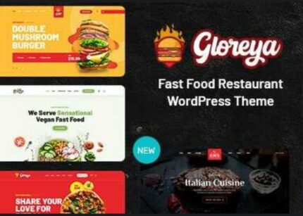 Gloreya Theme WP GPL Restaurant Fast Food &Delivery Websites