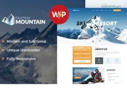 Snow Mountain Theme Ski Resort & Snowboard School WP GPL Theme