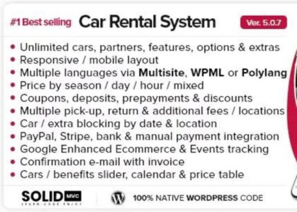 Car Rental System Native WP GPL Plugin