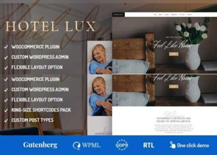 Hotel Lux Theme Resort and SPA Websites WP GPL Theme