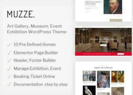 Muzze Theme Museum Art Gallery Exhibition WP GPL Theme v1.6.9