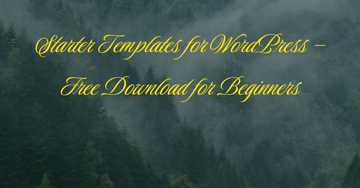 Starter Templates For WordPress Free Download