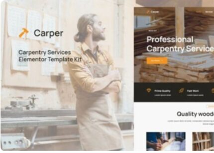 Carper Carpenter & Craftman Elementor Template Kit WP GPL